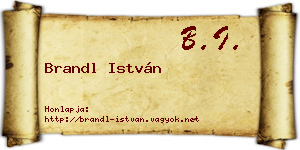 Brandl István névjegykártya